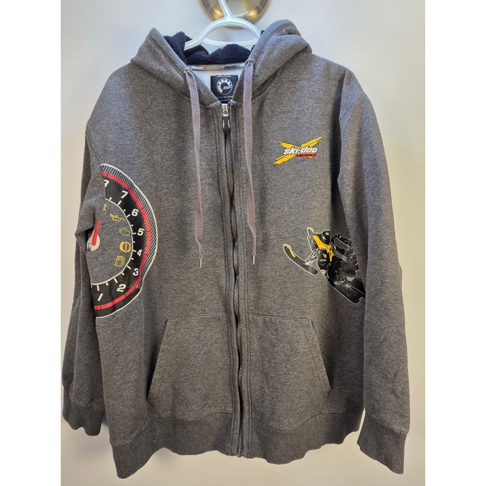 Ski-Doo Team BRP Men's Full Zip XL Sweaters Gray With Embroided Logo